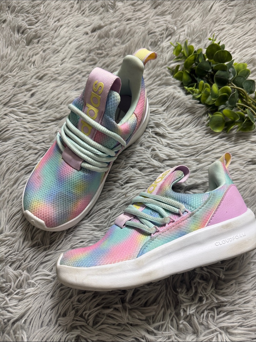 adidas LITE RACER ADAPT 7.0 SHOES KIDS in rainbow size 13